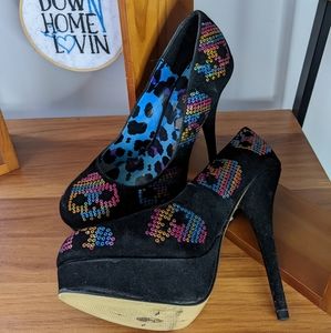 Iron Fist - Rainbow Skull Heels. Size 10
